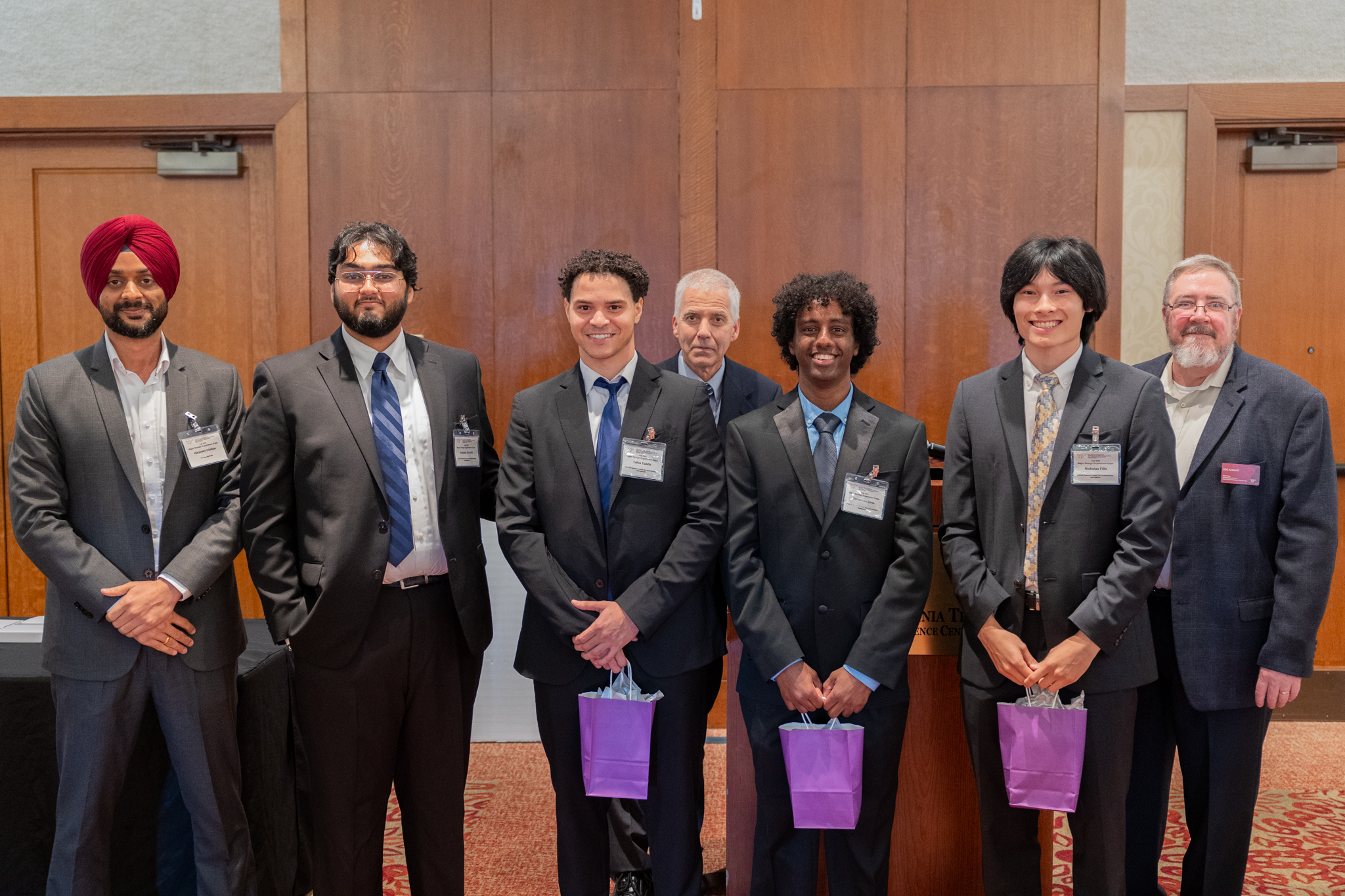 From left: Harpreet Dhillon, Sugnan Suresh,  Yohannes Zena, Daniel Connors, Yohannes Zena,  Nick Fillo, and Joe Adams