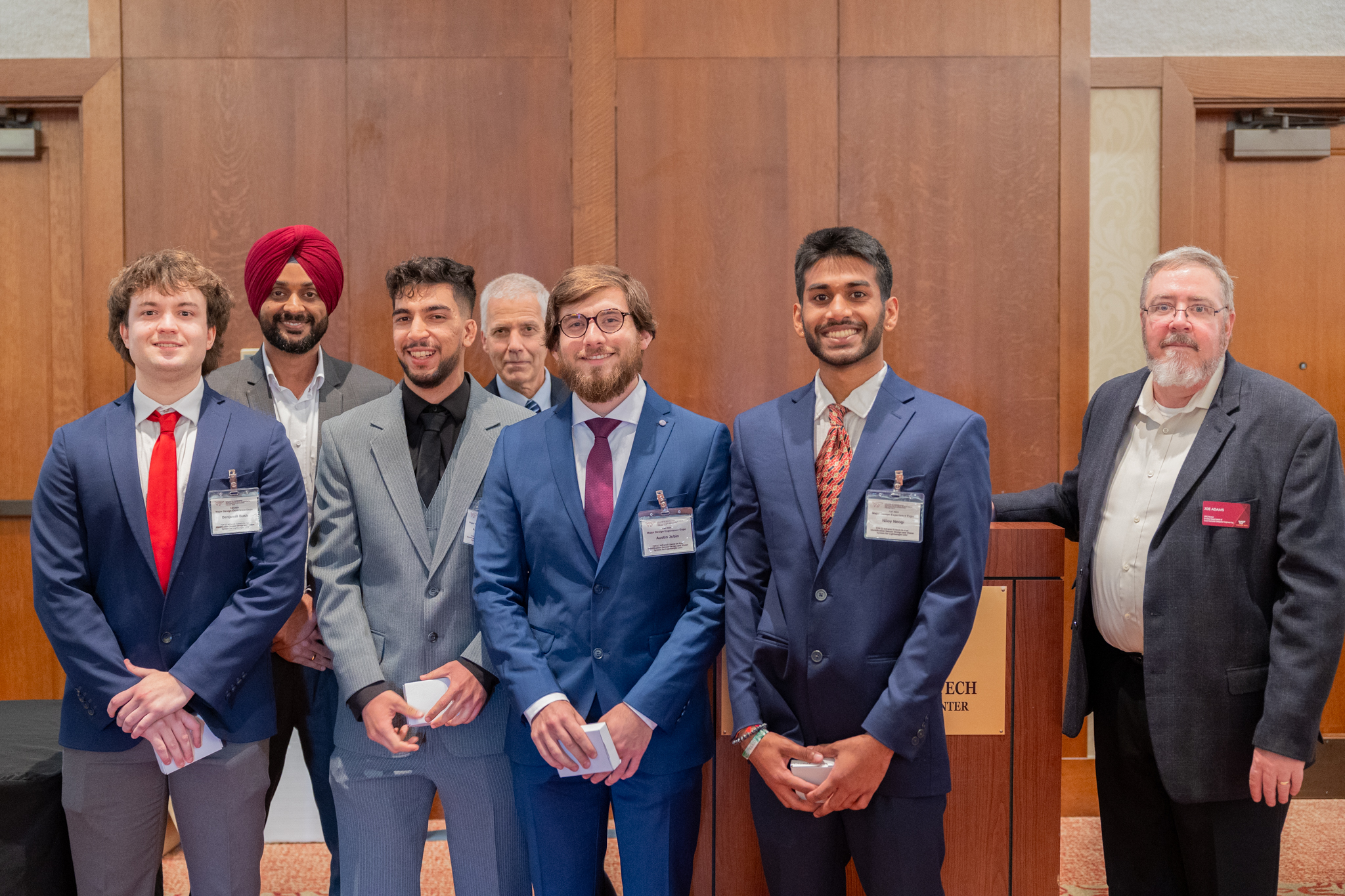 From left: Benjamin Bush, Harpreet Dhillon, Andres Peñafiel, Daniel Connors, Austin Jobin, Niloy Neogi, and Joe Adams