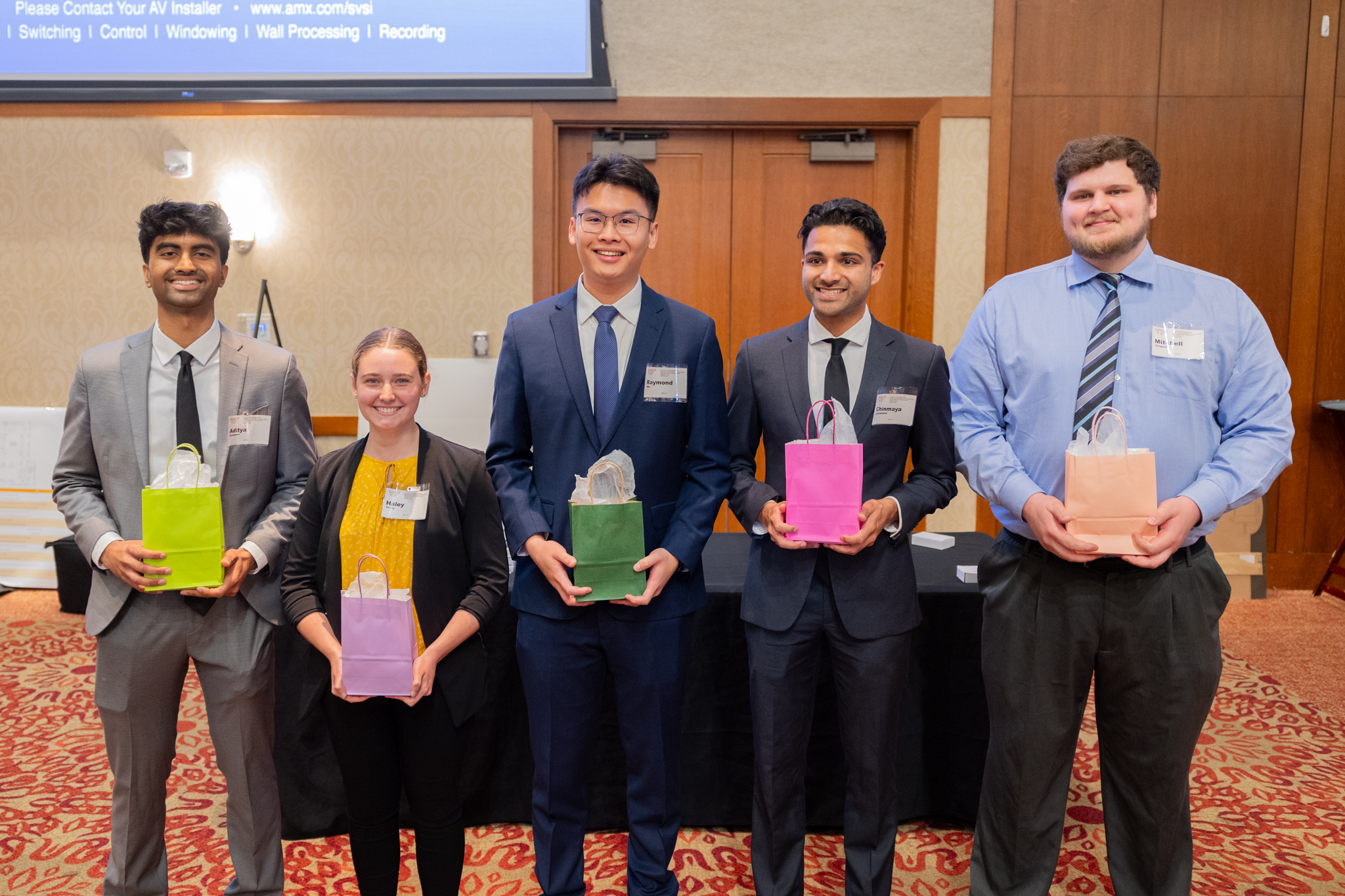 From left: Aditya Bangalore, Haley Strong, Raymond Wei, Chinmaya Salinamakki, and Mitchell Chapman