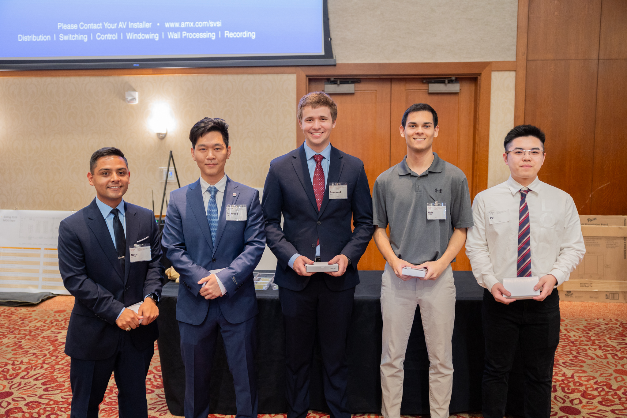 From left: Nate Guevara, Howard Yu, Raymond Drewry, Rob Weaver, Pei Fu
