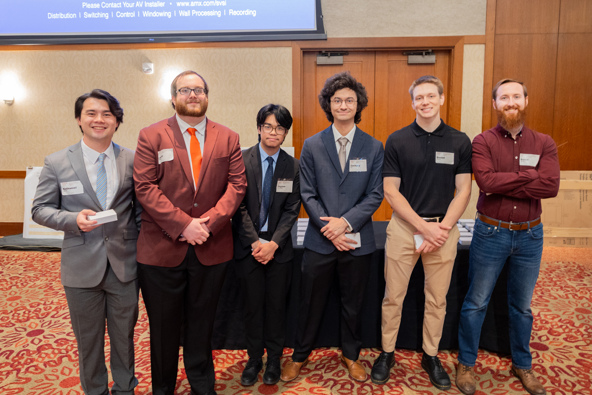 From left: Nathan Skirvin, Logan Matthews, Jayson De La Vega, Zachary Chu, Daniel Reeves, David Watson