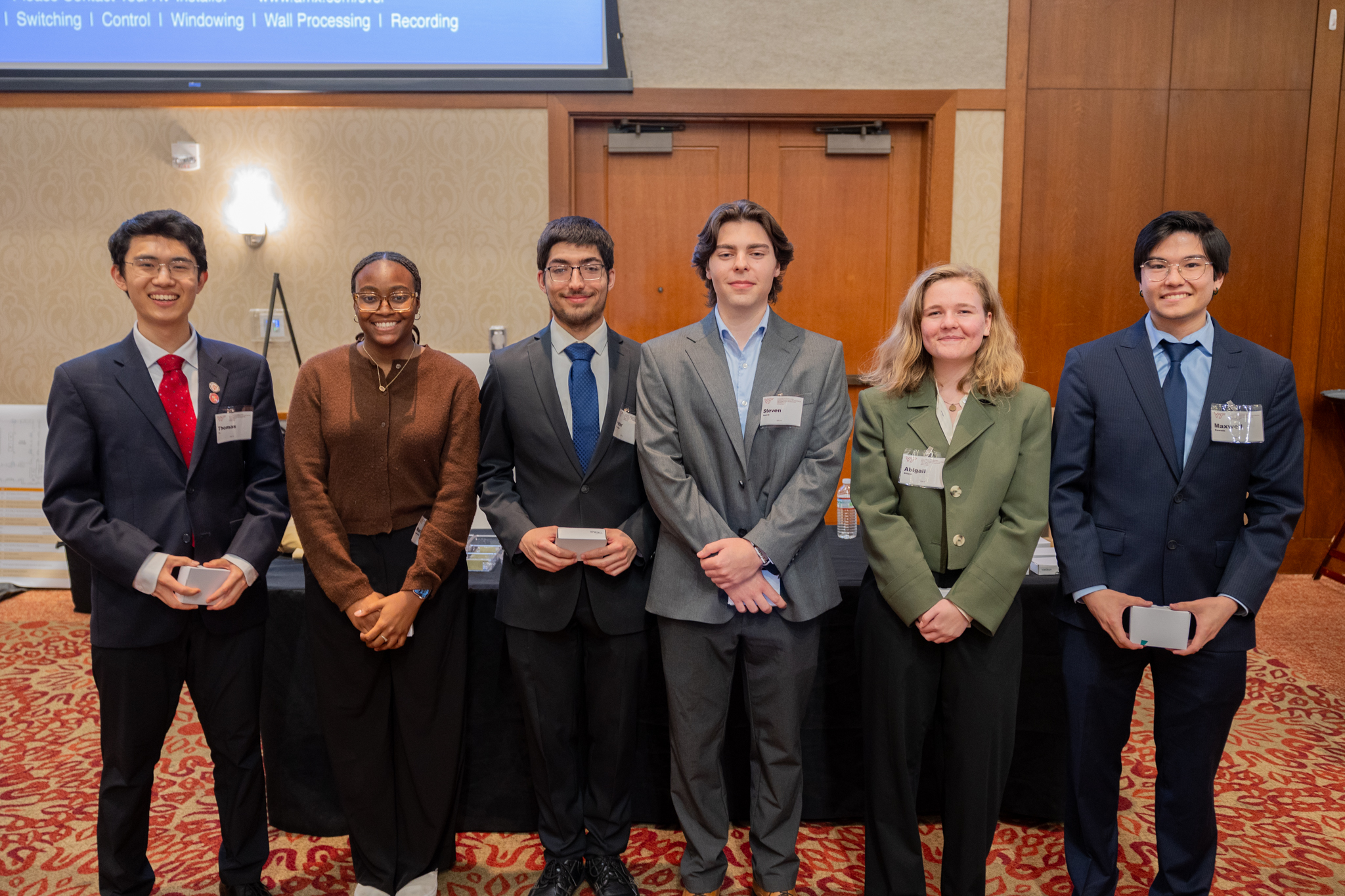 From left Thomas Lu, Marlyn Ngembus, Peter Costescu, Steven Roccia, Abigail Dillard, Maxwell Kawada