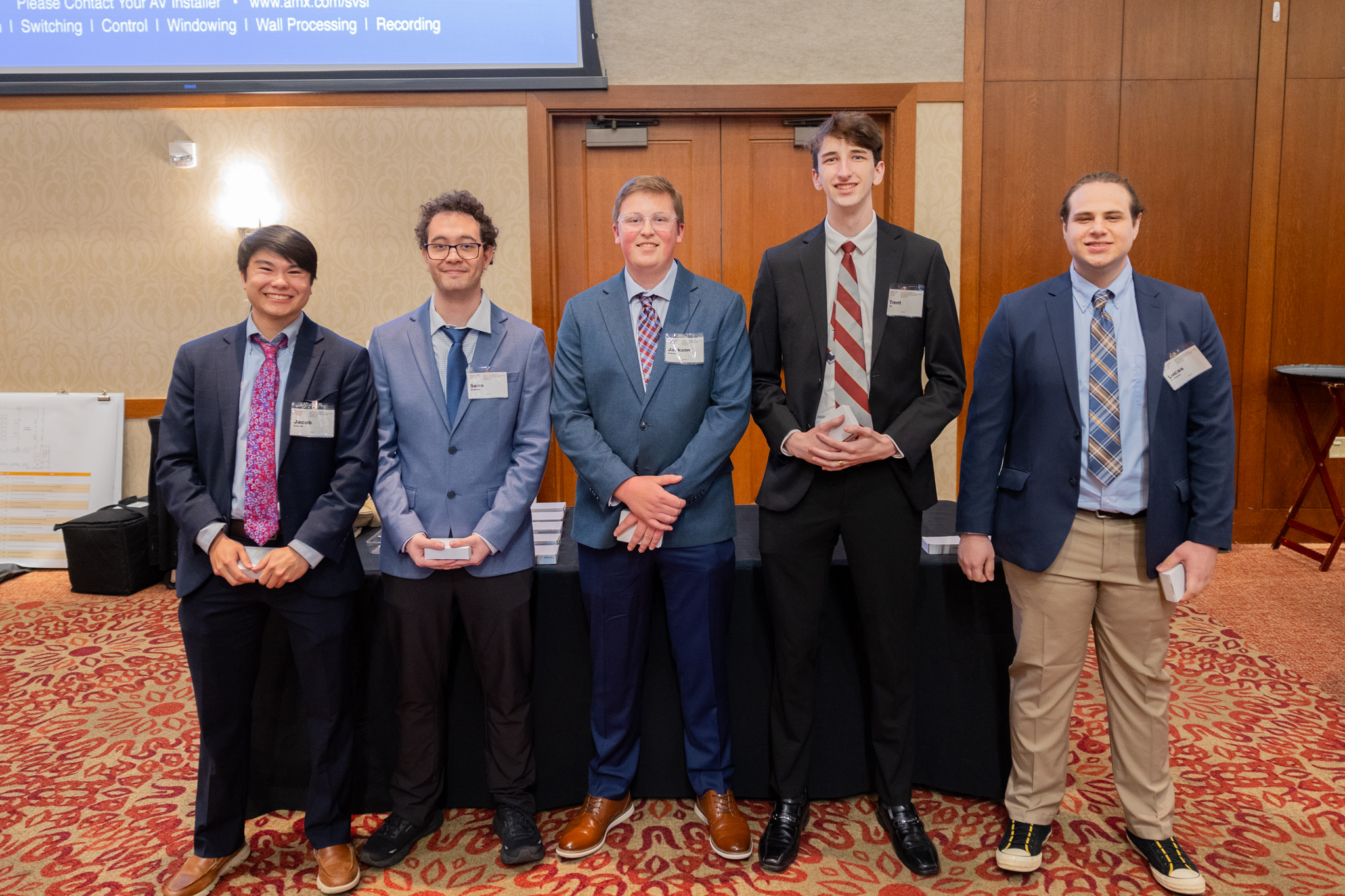 From left: Jacob Kawada, Sean McShane, Jackson Andrew, Trent Fox, Lucas Hartmann