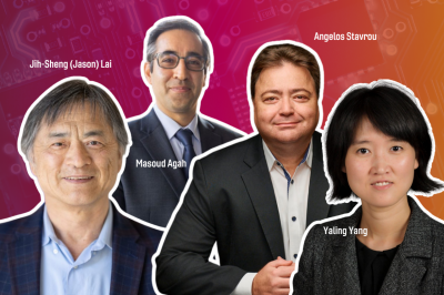 Graphic image of Jih-Sheng (Jason) Lai, Masoud Agah, Angelos Stavrou, and Yaling Yang.