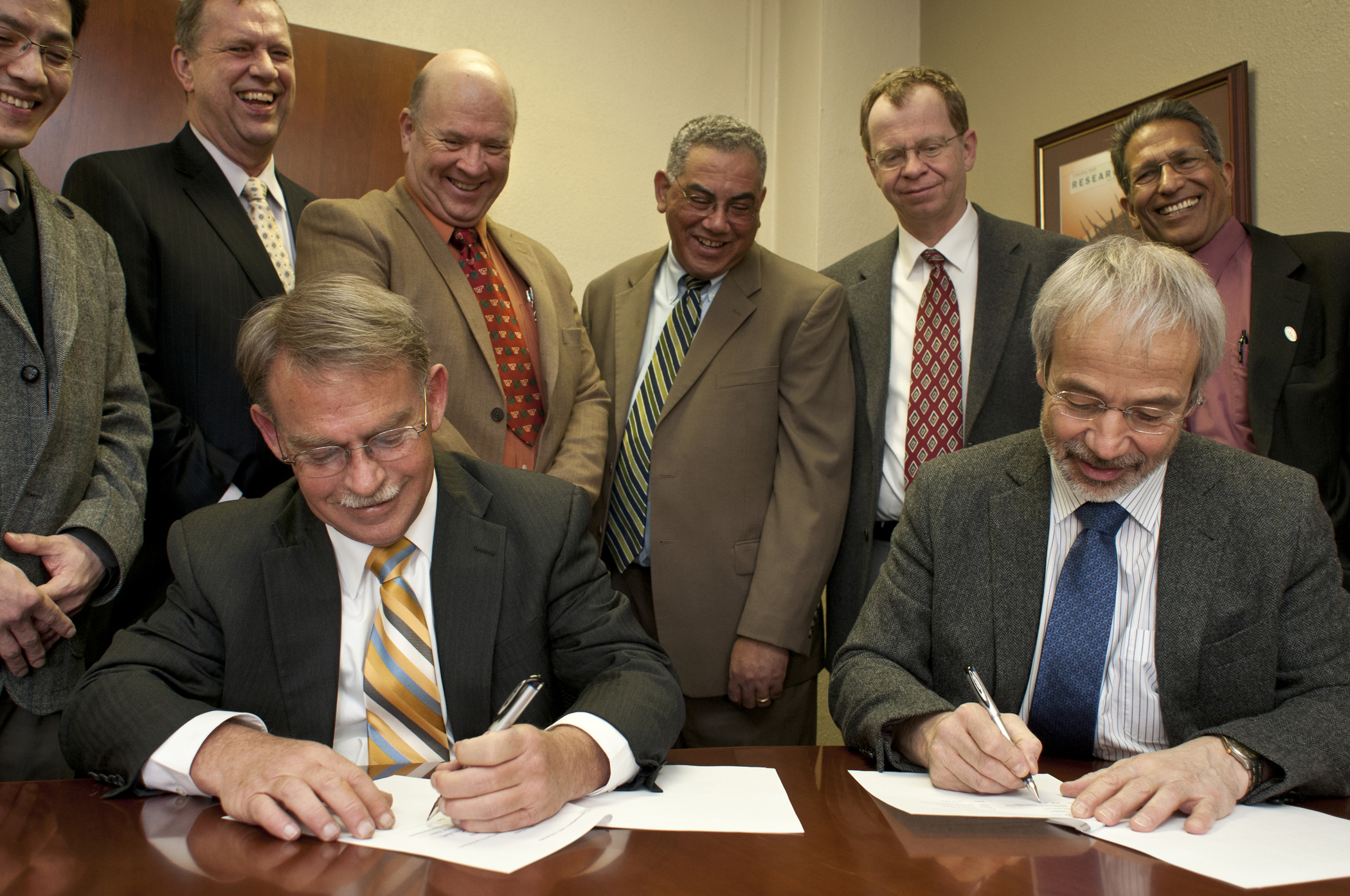 Agreement being signed