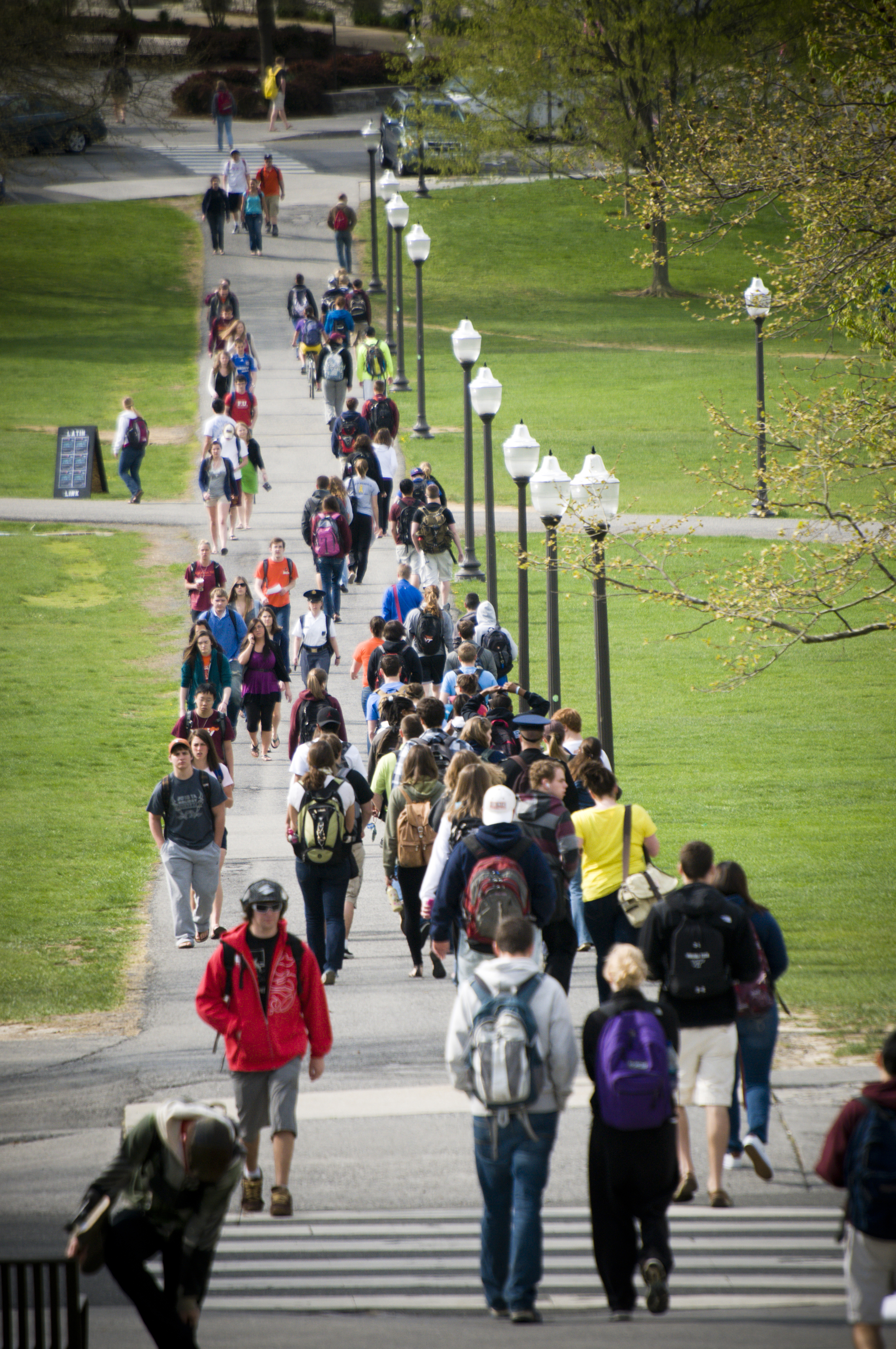 students walking