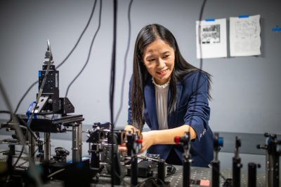 Bradley Electrical and Computer Engineering associate professor Xioating Jia in her lab.