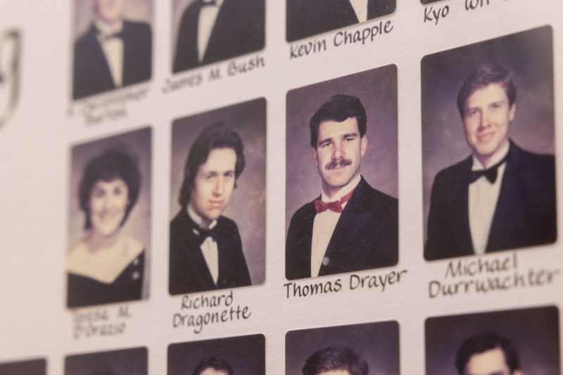 Close-up photo of Tom Drayer in his undergraduate graduation photo.