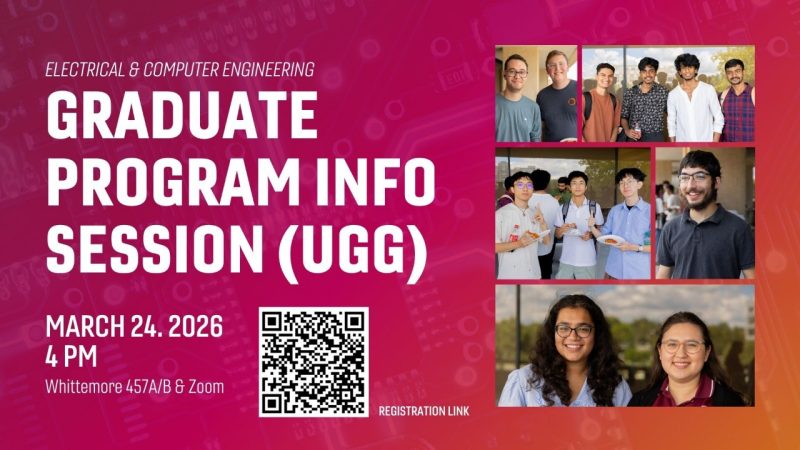 From left: Adam Bowman, William Brown, Jack Gurley, Daniel Alexander, Brian Lee, and Rami Benhamida, all 2025 ECE graduates, stand with their Major Design Experience customer from Virginia Spaceport Authority, Walter Taralia. Photo by Ben Murphy for Virginia Tech.